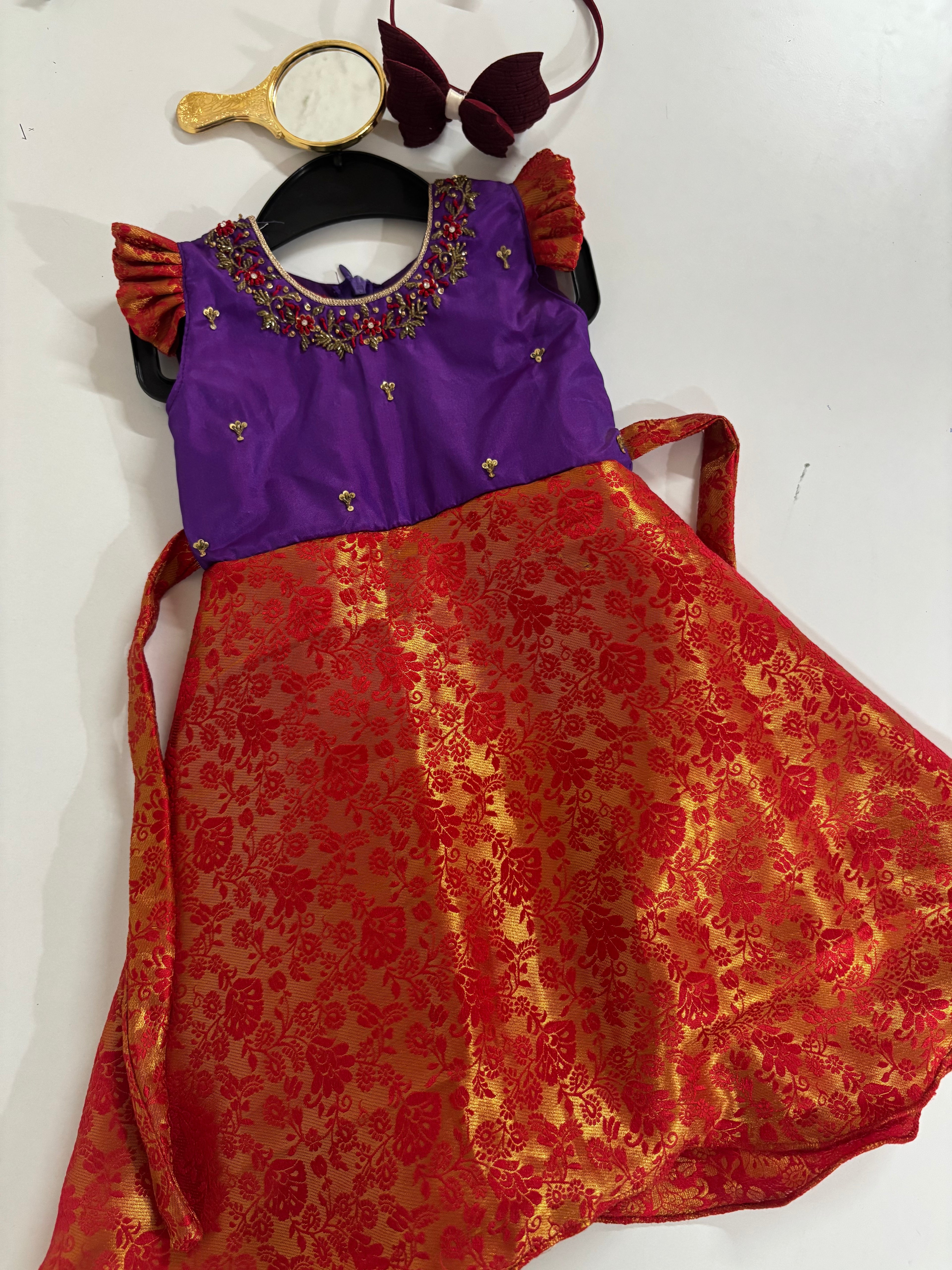 KIDS FROCK VIOLET RED