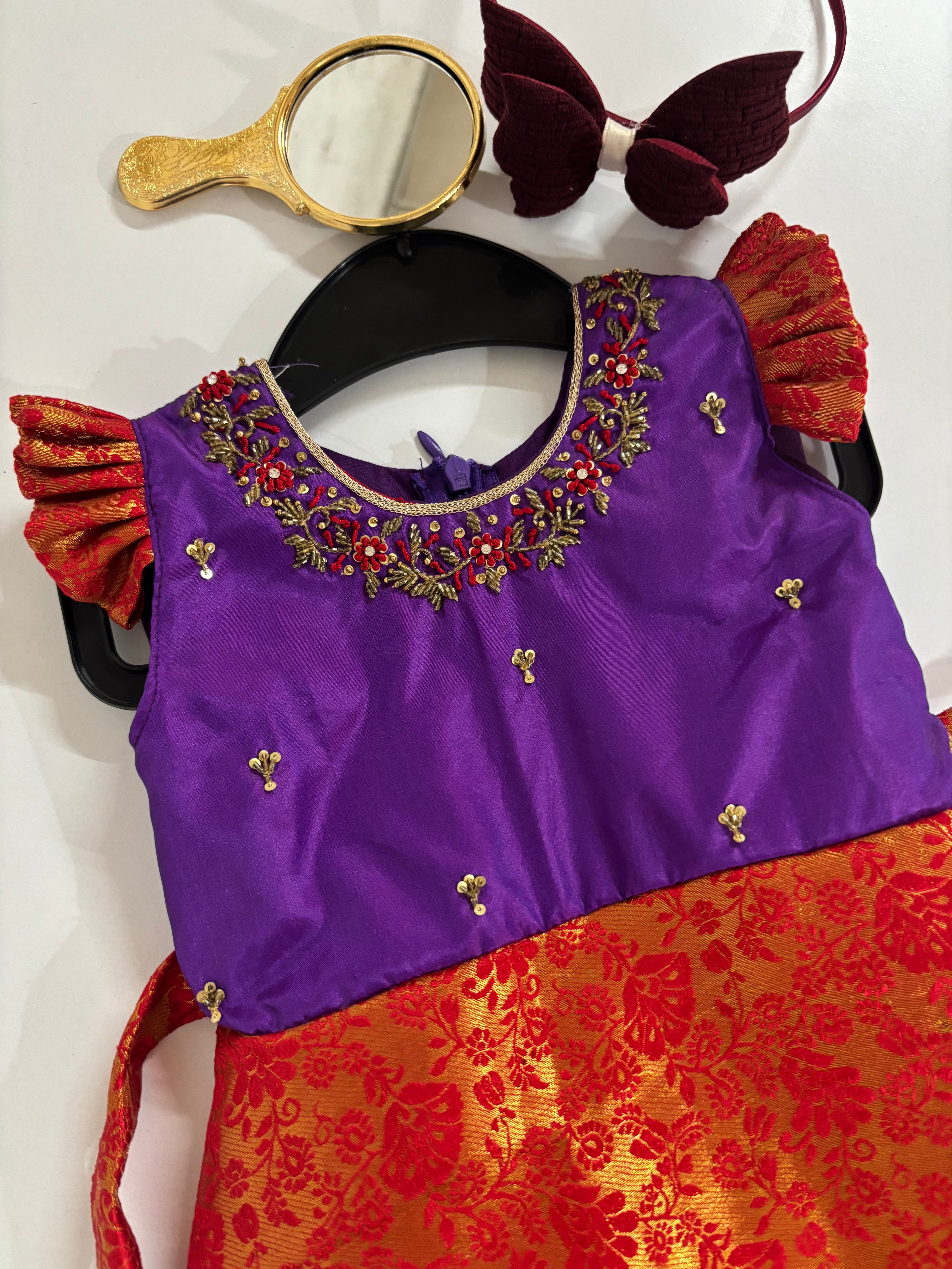 KIDS FROCK VIOLET RED