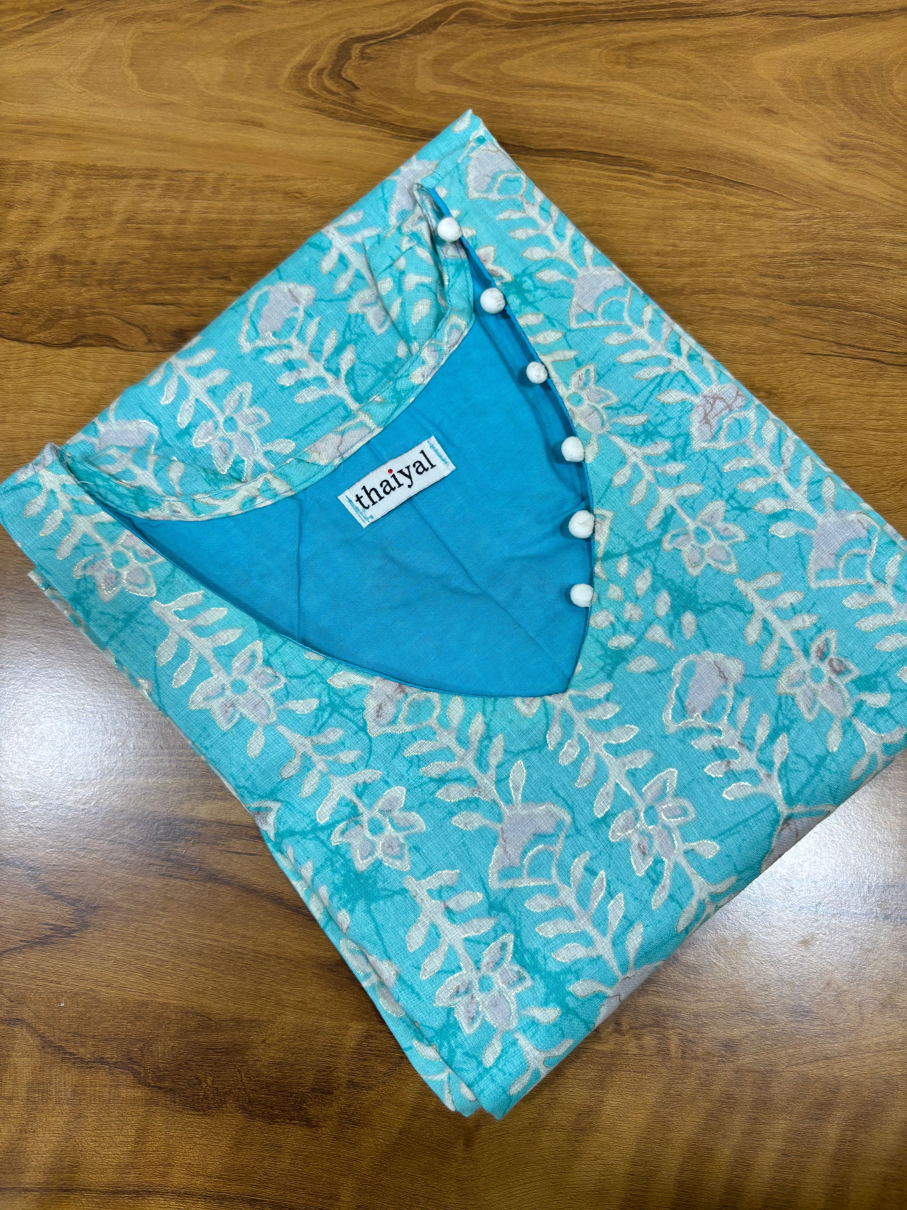 SKY BLUE PRINTED TOP